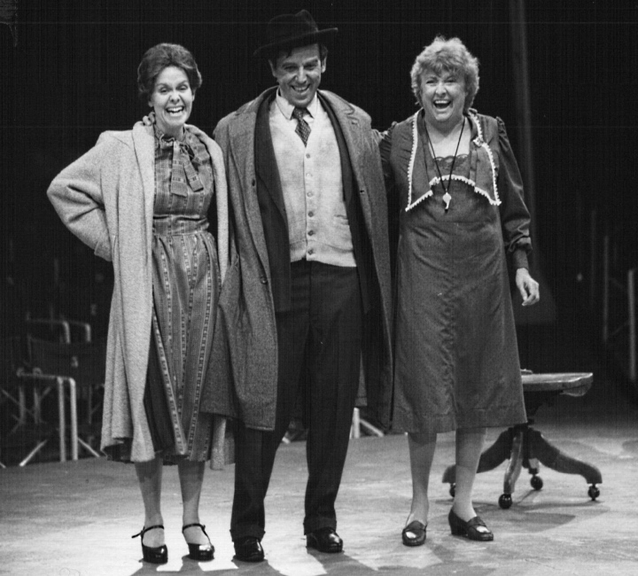 Susan Rush, David Perkovich and Peggy Cass in Melody Top's production of ANNIE